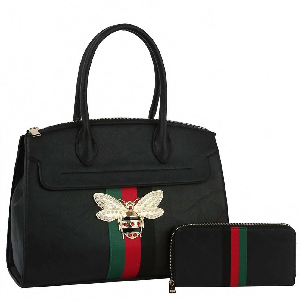 NEW SOULFINA COLLECTION women's queen bee satchel bag in black